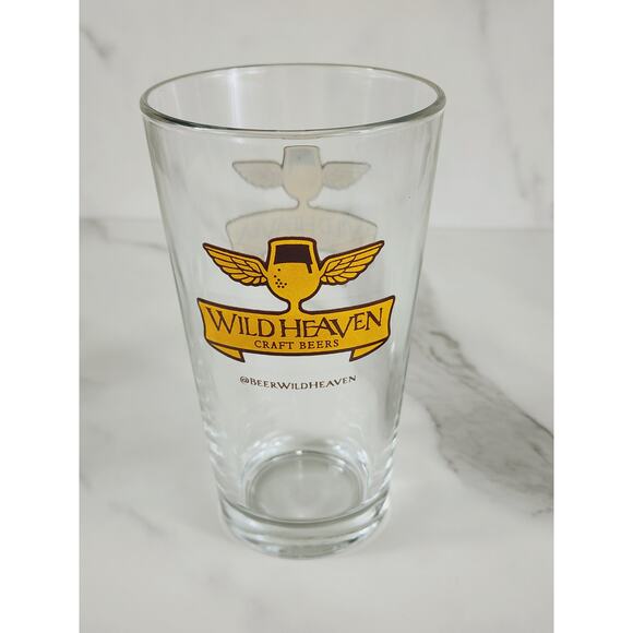 Wild Heaven Craft Beers Pint Beer Clear Glass 16oz Drinkware 5 3/4" Brewery x3 - Picture 3 of 13
